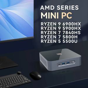 미니 PC AMD Ryzen 7 7735HS 7840HS 16GB LPDDR5 M.2 NVME SSD PICE4.0 WiFi6 BT5.0 C타입 USB4 4 4K PD3.0 2.5G 이더넷 윈도우 11