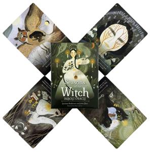 마녀의 계절 Samhain 오라클 타로 카드는 직관으로 어둠을 맞이하고 신비로운 통찰력과 고딕 데코에 적합합니다.