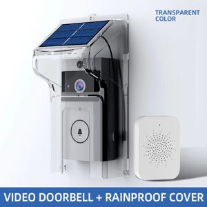 WIFI 비주얼 초인종 카메라 무선 태양열 충전 방수 야간 투시경 스마트 홈 HD 초인종 양방향 인터콤 음성 화이트