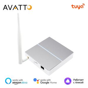 AVATTO Tuya Zigbee 스마트 유선 게이트웨이 허브, 앱 지원을 위한 신호 안테나가 있는 스마트 홈 브리지 무선 Alexa Google 홈
