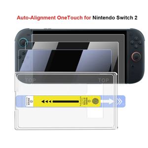 1pc 자동 정렬 OneTouch for Nintendo Switch 2 강화 유리 화면 보호기 게임 액세서리 Ultra-Clear/Anti-blue Light
