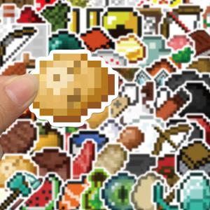 70Pcs 픽셀 게임 만화 스티커 휴대 전화 케이스 수하물 스케이트 보드 DIY 장식 방수 스티커 어린이 장난감