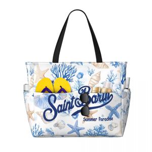 대용량 BeachTravel 가방 러브 하트 S-Saint B-Barth 남성 여성 대용량 핸드 수하물 가방이 될 장소