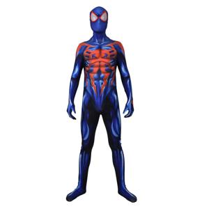 Spidercosplay 2099 슈퍼 히어로 코스프레 의상 소년 블루 레드 바디 슈트 Zentai 전신 슈트 성인 키즈