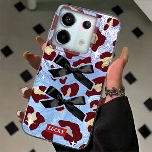 Xiaomi Poco X3pro X5 M6 X6 X3 NFC M5s M6 Pro 충격 방지 Fundas 커버 용 레트로 접합 레오파드 전화 케이스