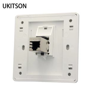 1 포트 쉴드 CAT6 RJ45 네트워크 벽면 패널 차폐 암 CAT.6 인터넷 확장기 페이스플레이트 LAN 콘센트