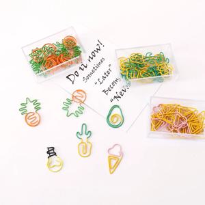 투투 10 개/몫 크리 에이 티브 카와이 파인애플 아이스크림 전구 모양의 금속 종이 클립 북마크 편지지 Escolar Papelaria H0281
