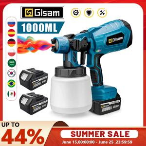 1000ML 무선 전기 스프레이 건 강력한 HVLP 페인트 분무기 Makita 18V 배터리 핀 용 자동 가구 강철 코팅 에어 브러시