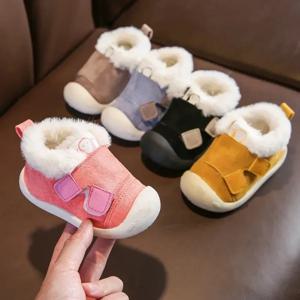 가을 겨울 아기 ​​소녀 소년 스노우 부츠 따뜻한 플러시 유아 신발 어린이 야외 신발 편안한 부드러운 밑창 어린이 면화 신발