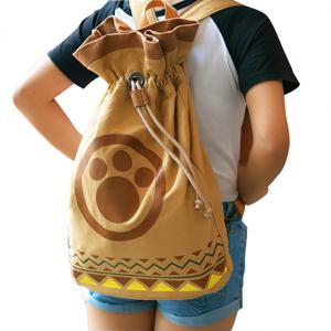 Monster Hunter Airou Cat Drawstring 캔버스 배낭 일본식 Schoolbag 애니메이션 주변기기