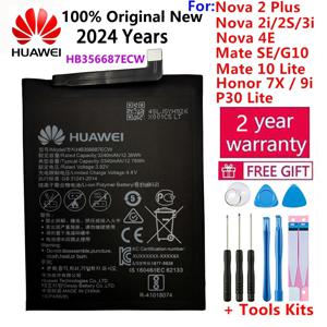 100% 오리지널 배터리 HB 356687 화웨이 노바 2Plus 2i 2S 3i 4e 화웨이 P30 라이트 메이트 SE G10 메이트 10 라이트 명예 7X / 9i용 ECW