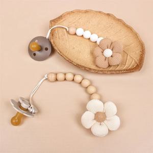 귀여운 아기 실리콘 꽃 젖꼭지 체인 신생아 아기 액세서리 젖꼭지 클립 젖꼭지 체인 Teether 손실 방지 체인