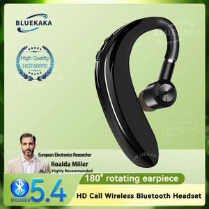새로운 업그레이드 Bluetooth 5.4 이어후크 무선 이어폰 180° 회전 조절 가능 좌우 이어마이크 포함 스포츠 비즈니스 음악용 모노 범용 헤드셋