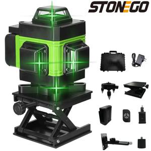STONEGO 그린 고정밀 야외 실내 레벨, 레이저 적외선 자동 레벨링 스티커 계량기, 8 라인, 12 라인, 16 라인