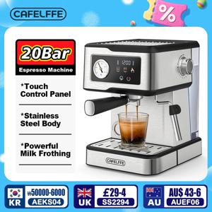 Cafelffe 에스프레소 머신, 카푸치노 메이커, 우유 거품기 스팀 지팡이, 커피 메이커, 반자동 카페테라 선물, 20Bar