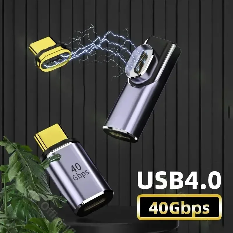 USB4.0 Thunderbolt 3 마그네틱 어댑터 USB C-Type C 40Gbps 140W 100W 고속 충전 자석 변환기 케이블 8K USB 어댑터