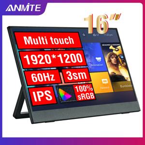 Anmite 휴대용 터치 모니터, 1200P HDR 16:10, 로우 블루 라이트, Xbox PS4 / 5 스위치 휴대폰 PC 노트북 익스텐션, 16 인치