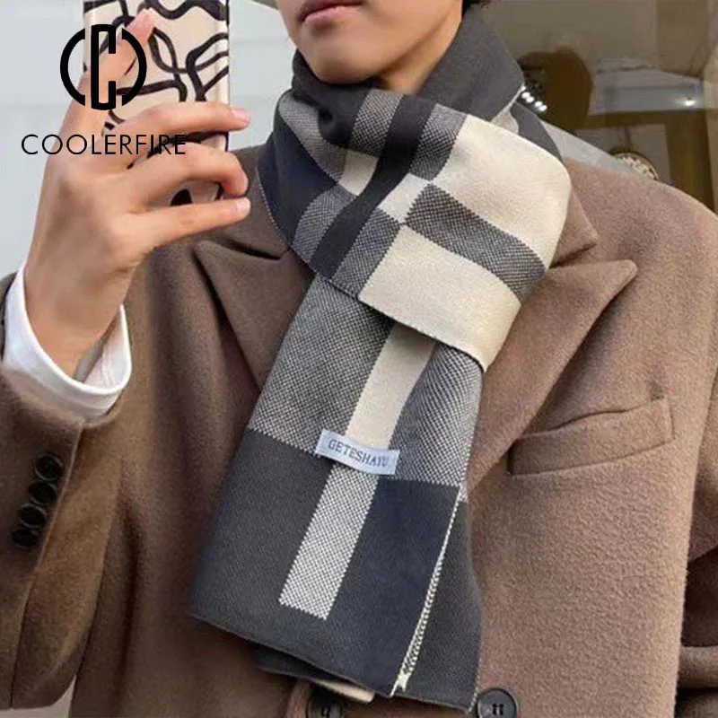 겨울 남성 스카프 따뜻한 스카프를 유지 캐주얼 패션 브랜드 디자이너 니트 Neckerchief 패치 워크 복사 캐시미어 스카프 목도리 랩 AC2228