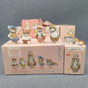 Fushandi 동물 장식 시리즈 블라인드 박스 수제 인형 고양이 토끼 머리 세트 데스크탑 장식 어린이 장난감 축제 선물