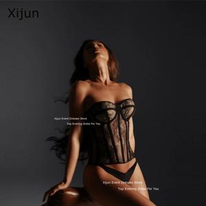 Xijun 섹시한 레이스 코르셋, 연인 보정속옷, 공식 이브닝 드레스, 무도회 드레스, 피쉬본 일루션 파티 드레스, 맞춤형