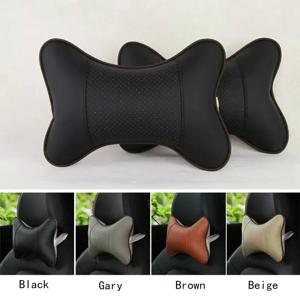 1/2Pcs 미니 PU 가죽 자동차 목 베개 범용 자동차 머리 받침 베개 지원 목 베개 블랙/베이지/그레이/브라운 자동차 좌석