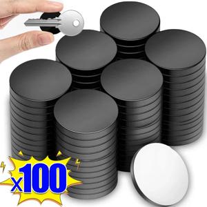 30/50/100pcs 자기 접착제 자기 직경 20mm 두께 2mm 라운드 고무 유연한 작은 끈적 자석 디스크 공예 및 냉장고