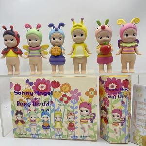 6PCS 써니 엔젤 블라인드 박스 미니 피규어 버그의 세계 한정 시리즈 애니메이션 피규어 어린이를위한 귀여운 인형 크리스마스 생일 선물