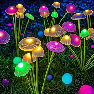 태양 6LED 해파리 조명 버섯 조명 태양 접지 플러그 분위기 조명 정원 장식 조명 잔디 조명
