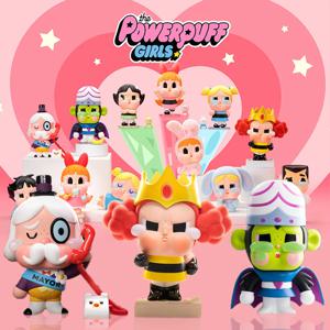 새로운 CRYBABY X Powerpuff Girls 시리즈 블라인드 박스 장난감 추측 가방 미스터리 박스 Mistery Caixa 액션 피규어 Surpresa 귀여운 모델 선물