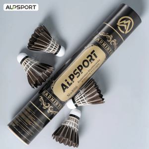 Alpsport 806 배드민턴 라켓 배드민턴 라켓 12개 세트 블랙 구스 깃털 배드민턴 라켓. (배드민턴에 적합). 77 76 스피드 타입. 배드민턴 라켓.