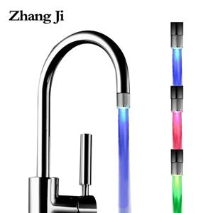 ZhangJi LED 온도 민감성 조명 수도꼭지, 주방 욕실, 야광, 물 절약, 에어레이터, 탭 노즐 샤워, 3 색