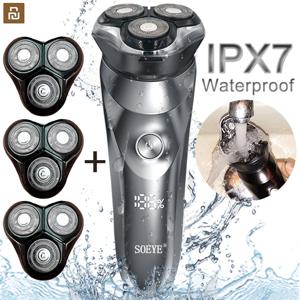 남성용 전기 면도기 스마트 면도기 수염 트리머 IPX7 방수 습식 및 건식 면도기 남성용 면도기