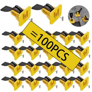 100PCS 바닥 타일 용 재사용 가능한 타일 레벨링 시스템 타일 레벨링 핸드 타일 레벨링 장치 건설 도구 부품 세트