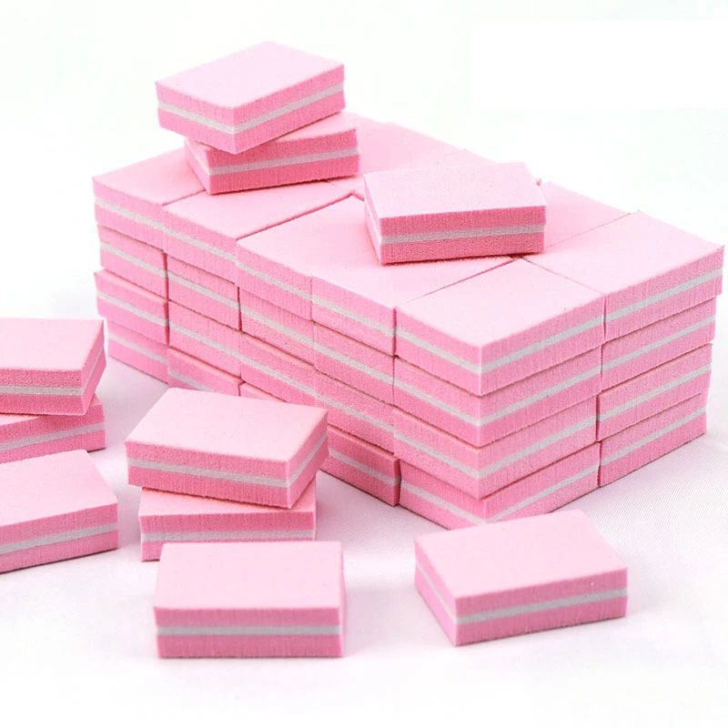 50Pc 전문 미니 네일 아트 버퍼 100/180 샌드페이퍼 매니큐어 케어 파일 샌딩 연마 손톱 파일 연삭 장비 도구