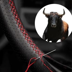 자동차 유니버설 38cm Braiding 스티어링 휠 보호대 커버에 대한 새로운 PU 스티어링 휠 커버 Anti Slip Wear-resistant