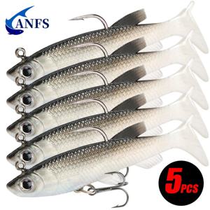 5개 키트 낚시 미끼 소프트 미끼 8cm/2.8인치 인공 미끼 멋진 낚시 후크
