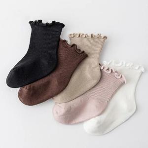 3 짝/몫 새 소년과 소녀 단색 아기 양말
