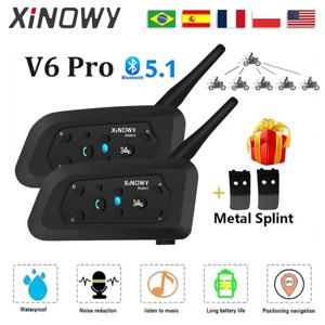 XINOWY V6 PRO 오토바이 블루투스 헬멧 인터콤 헤드셋 1200M 인터폰 커뮤니케이터 6 라이더 방수 음악 플레이어