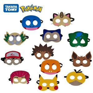 12Pcs 포켓몬 펠트 마스크 애니메이션 코스프레 피카추 Eevee 아이 마스크 어린이 생일 파티 장식 드레스 가장 무도회 파티 용품