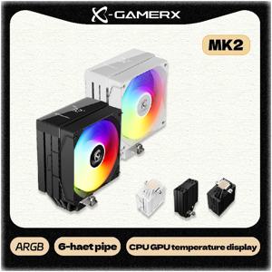 파워 트레인 X-GAMERX MK2 CPU 쿨러 6 히트 파이프 ARGB 냉각 컴퓨터 타워 에어 라디에이터 Intel LGA1851 1700 1200 115X AM5 AM4