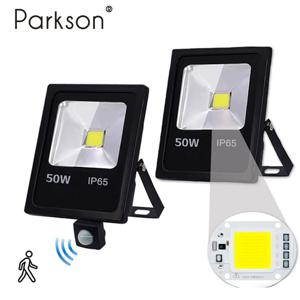220V Led 투광 조명 10W 30W 50W 반사판 홍수 빛 방수 Ip65 정원 스포트라이트 Pir 모션 센서 벽 야외 조명