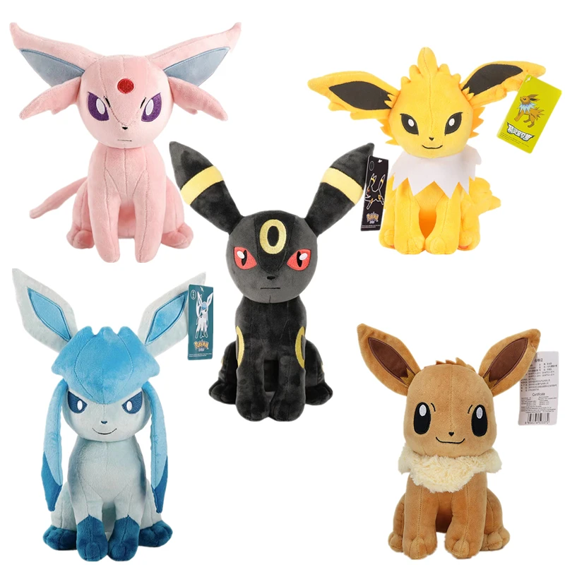 새로운 포켓몬 봉제 인형 Ievee 가족 문 Ievee 태양 Ievee Kawaii 채워진 베개 어린이 생일 선물 24CM