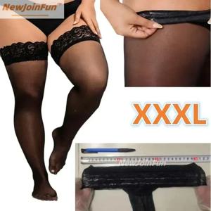 FREEAUCE 여성 플러스 대형 레이스 스타킹 오버 사이즈 블랙 오버 무릎 스타킹 XXXL 허벅지 높은 쉬어 Fishnet 흰색 긴 양말