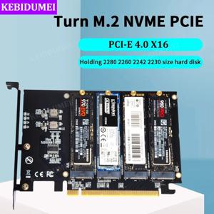 M.2 NVME-PCIe 4.0 3.0 어댑터 M.2 SSD Gen4 PCIe 4.0 PC 마더보드 X1 X4 X8 X16 확장 카드(2230 2242 2260 2280 SSD용)