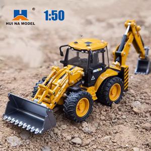 Huina 1/50 금속 자동차 로더 트럭 로더 굴삭기 크롤러 모델 크롤러 소년을위한 장난감 다이 캐스트 장난감 차량