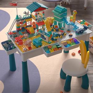 ToylinX 어린이 빌딩 블록 테이블 책상과 의자 세트 어린이 활동 테이블, 빌딩 블록 테이블 유아를위한 장난감 선물