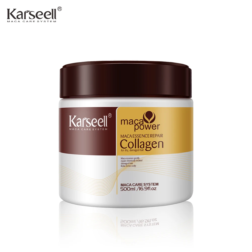 Karseell 500ml 콜라겐 헤어 트리트먼트 딥 리페어 컨디셔닝 아르간 오일 헤어 마스크 에센스 건조하고 손상된 모발 모든 헤어 타입