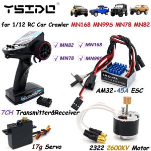 NEEBRC 2322 2600KV 아웃러너 모터 AM32 45A 1/12 RC 자동차 크롤러 몬스터 MN99S MN168 모델 업그레이드 전원 키트용 브러시리스 ESC