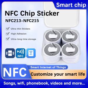 흰색 NFC 스티커 프로토콜 ISO14443A13.56MHz NTAG 213 215 범용 라벨 RFID 태그 및 모든 NFC 전화 25mm