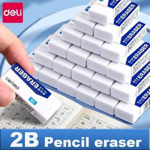 델리 5/10pcs 2B 지우개 깨끗하고 지저분한 학생 시험 사무실 스케치 어린이를위한 부드러운 지우개 교정 용품 연필 고무